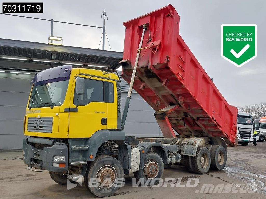 MAN TGA 41.480 TGA 8X8 15m3 Meiller tipper 8x8 Full St Savivarčių priekabų vilkikai