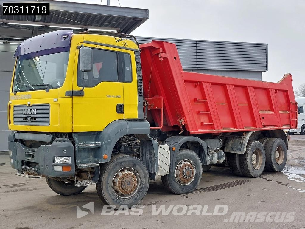 MAN TGA 41.480 TGA 8X8 15m3 Meiller tipper 8x8 Full St Savivarčių priekabų vilkikai