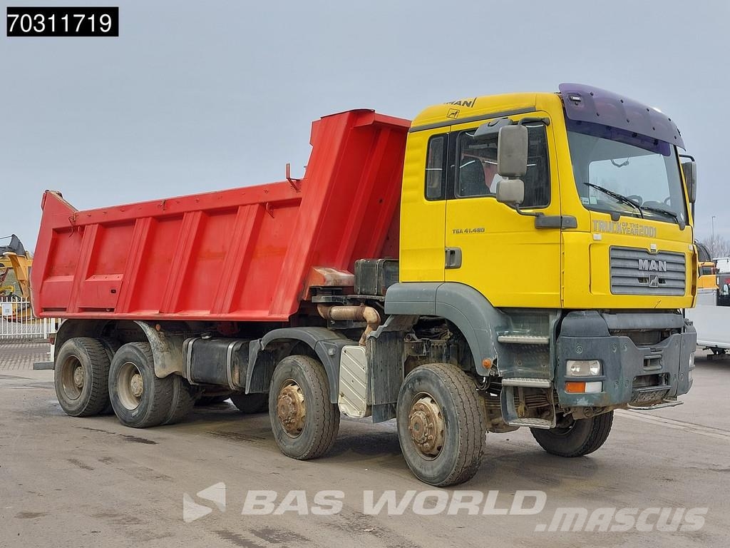 MAN TGA 41.480 TGA 8X8 15m3 Meiller tipper 8x8 Full St Savivarčių priekabų vilkikai
