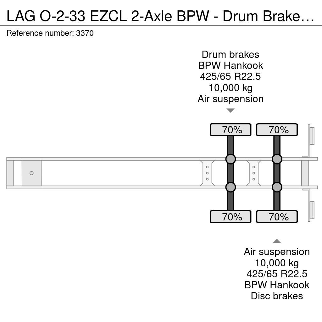 LAG O-2-33 EZCL 2-Axle BPW - Drum Brakes - Translift T نصف مقطورات حاويات