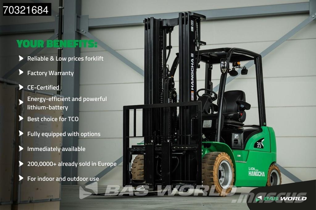 Hangcha CPD18 Electric Li-ion Forklift - Triplex - Warrant Electric forklifts