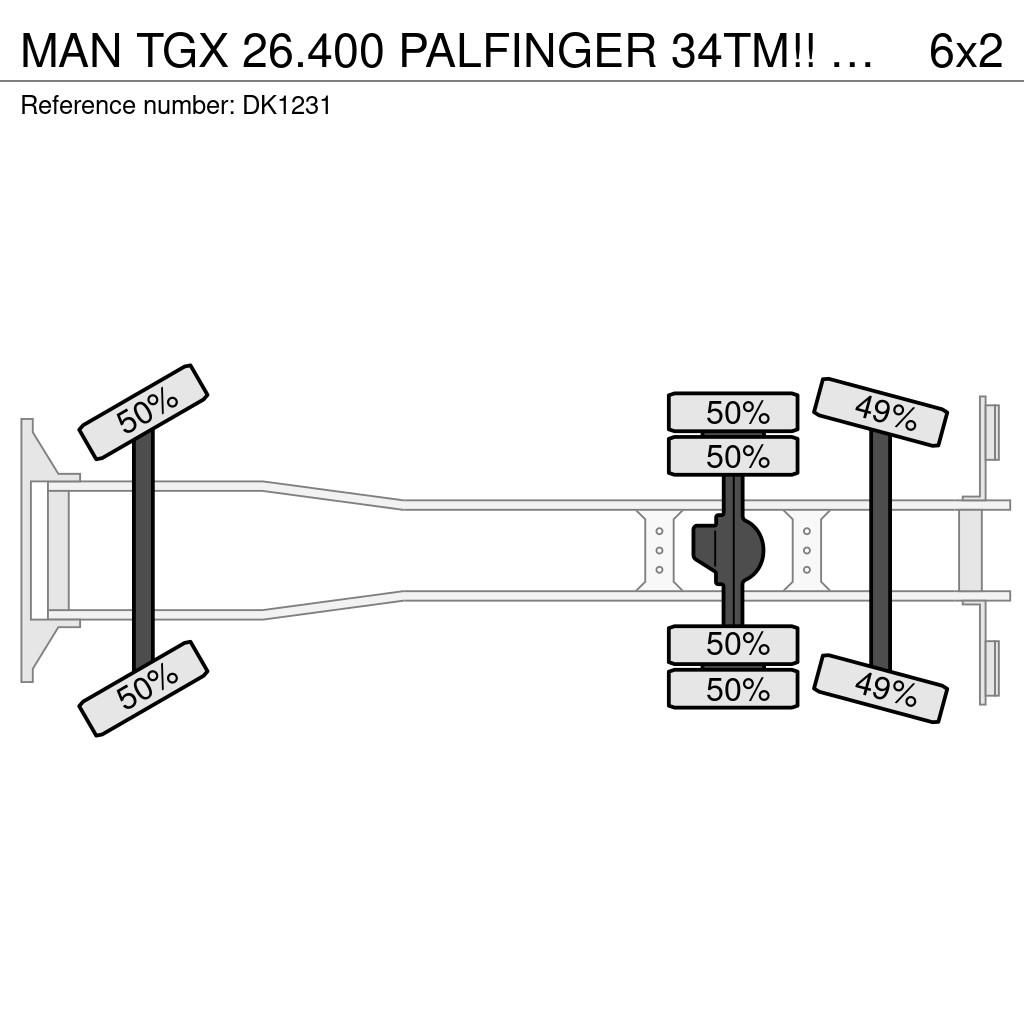 MAN TGX 26.400 PALFINGER 34TM!! TOP! GERMAN CAR! Visureigiai kranai