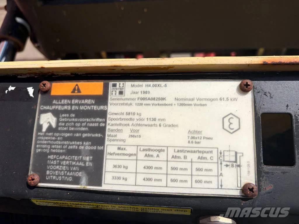 Hyster H 4.00 XL-5 4000kg LPG heftruck Chariots GPL