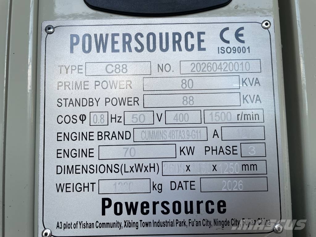 Cummins 4BTA3.9-G11 - 88 kVA Generator - DPX-19834 Dízel áramfejlesztők