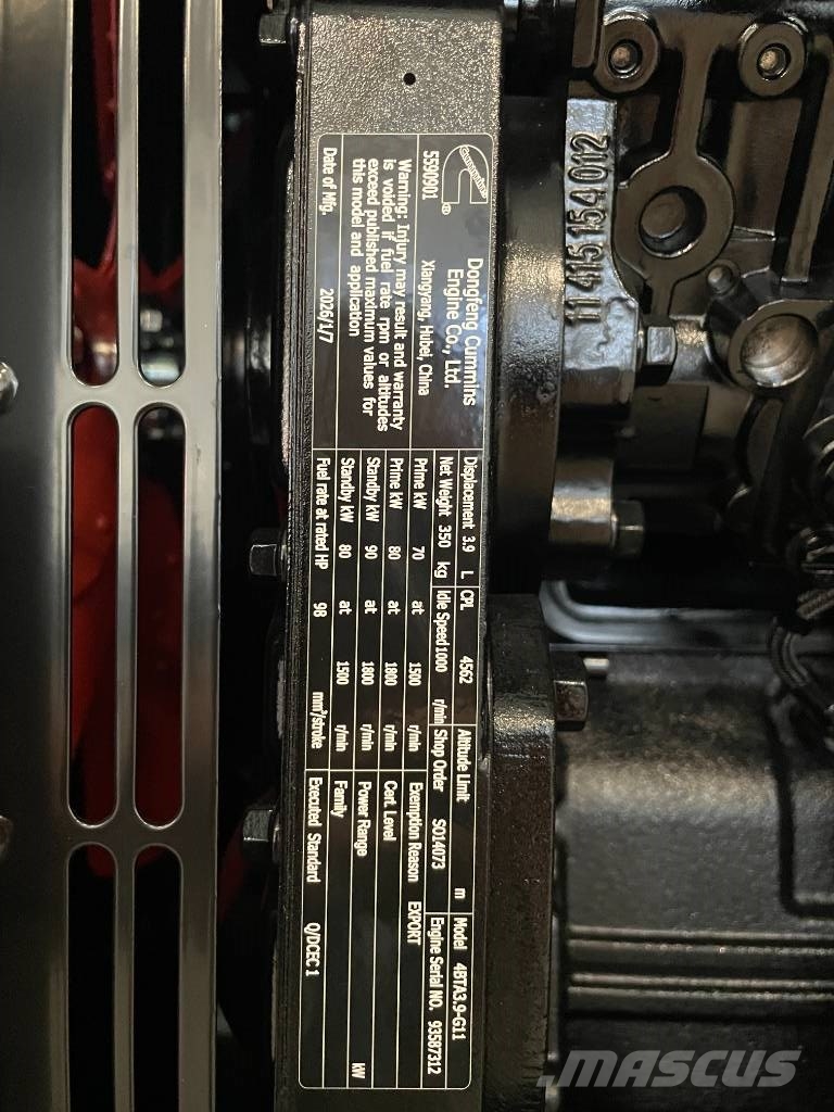 Cummins 4BTA3.9-G11 - 88 kVA Generator - DPX-19834 Dízel áramfejlesztők