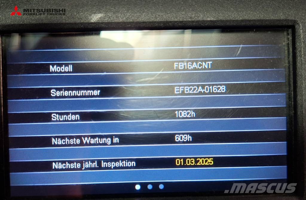 Mitsubishi FB 16 ACNT شاحنات ذات رافعات شوكية تعمل بالكهرباء