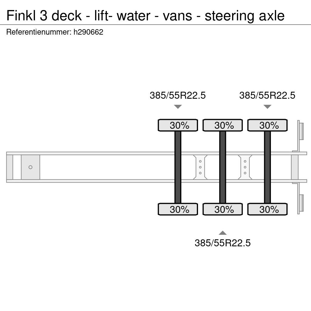 Finkl 3 deck - lift- water - vans - steering axle Eläinkuljetuspuoliperävaunut