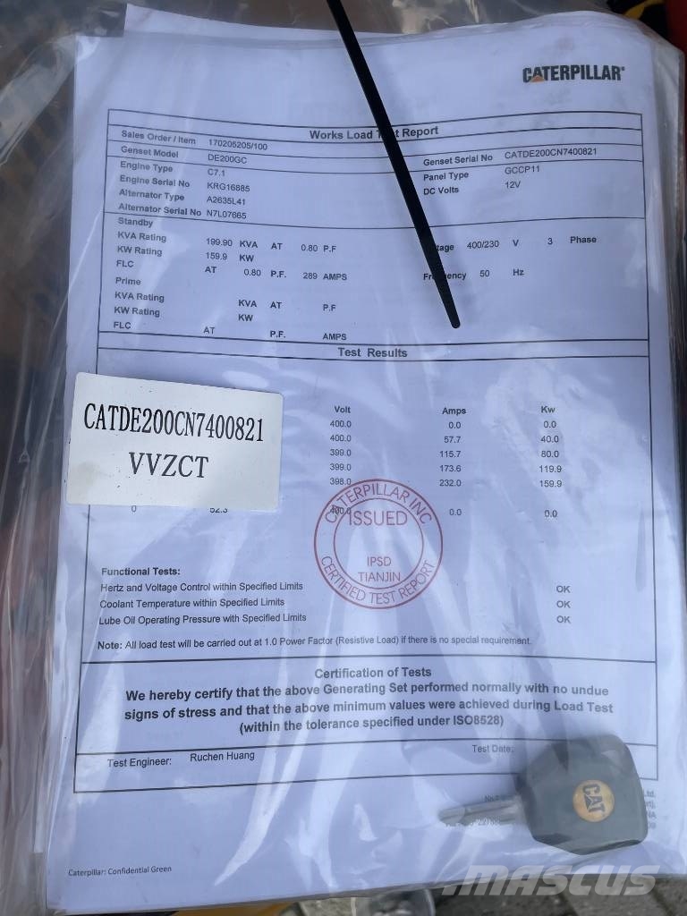 CAT DE200GC - 200 kVA Stand-by Generator - DPX-18211 Dizel Jeneratörler