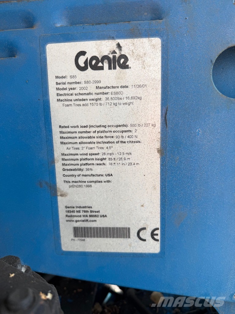 Genie S 85 Teleskop bomlifter