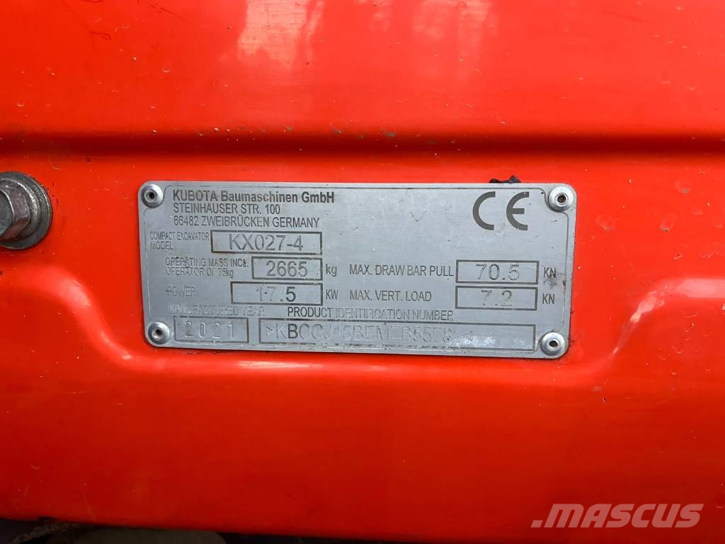 Kubota KX 027-4 | 1475 uur | met Engcon draaikantelstuk Mini excavators < 7t