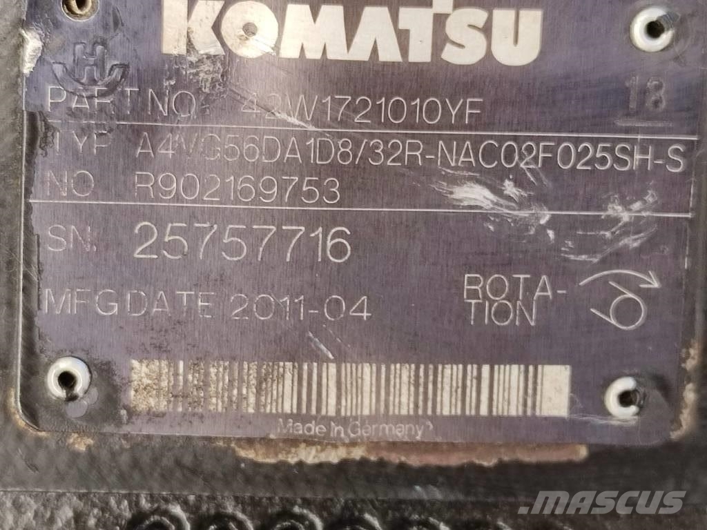 Travel pump 42W1721010YF R902169753 KOMATSU Motorer