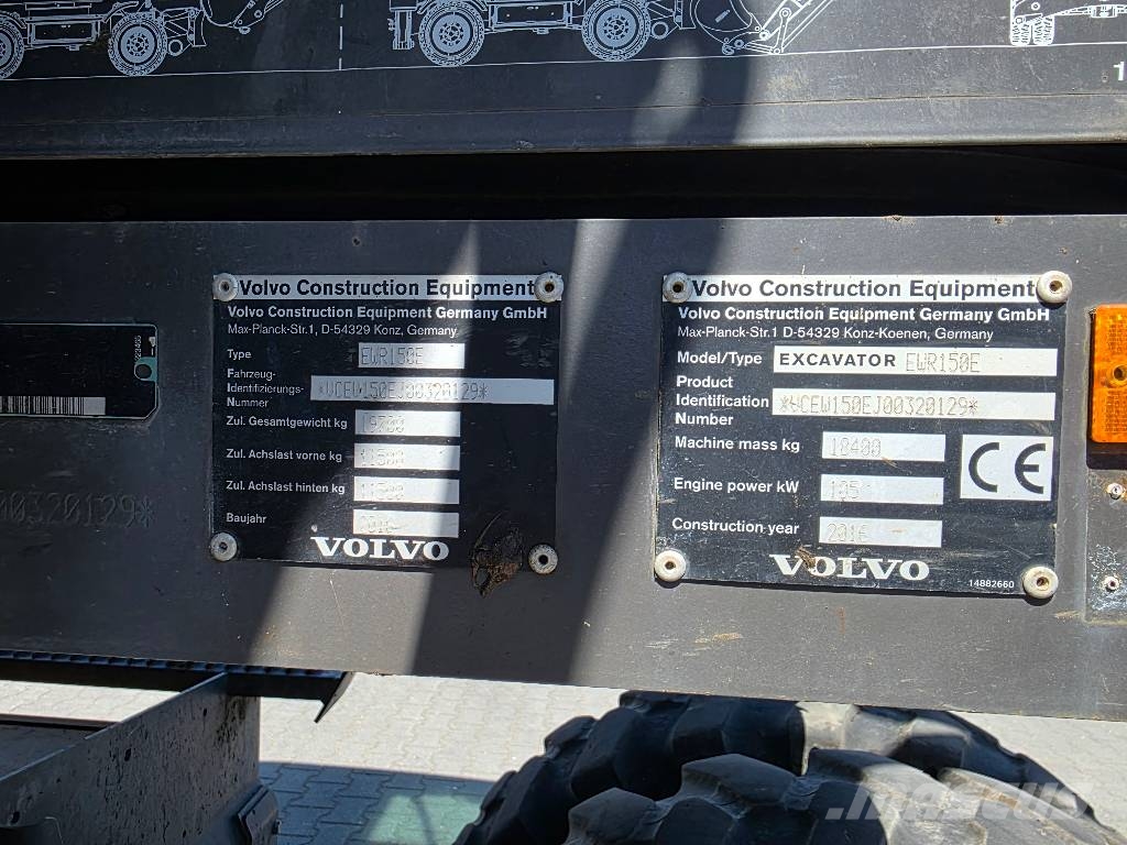 Volvo EWR 150 E, 2016 YEAR, 8700 HOURS Kolesové rýpadlá