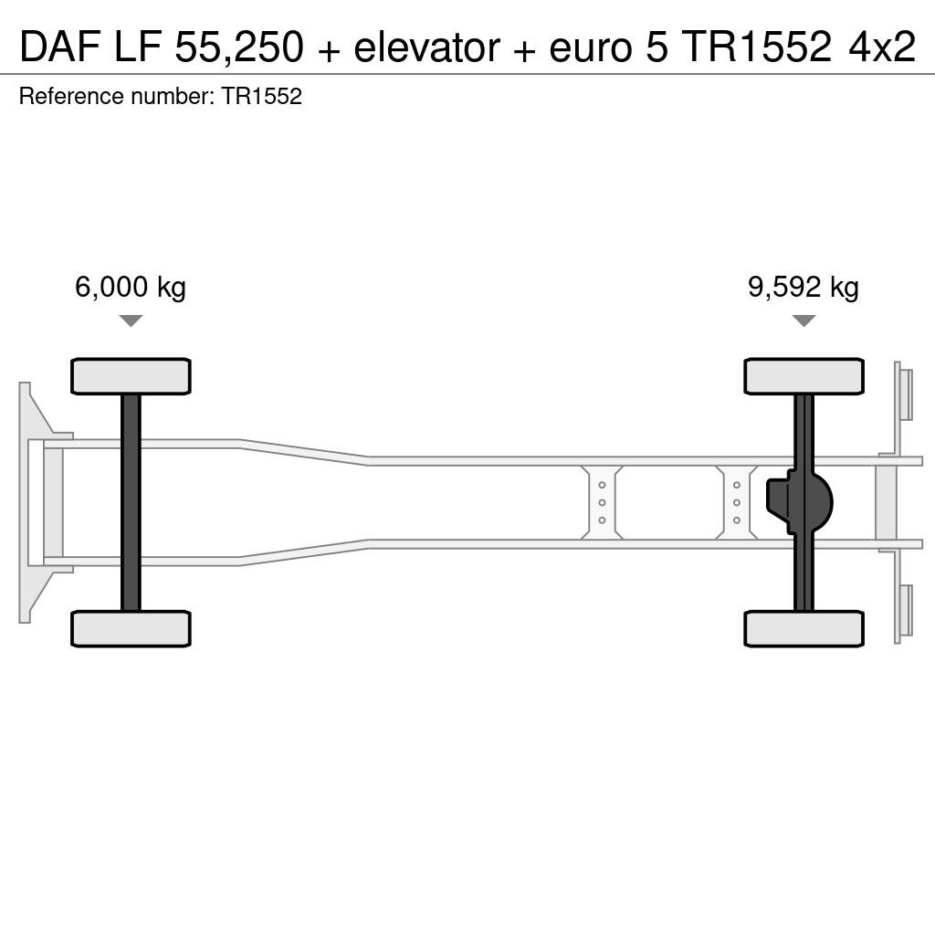 DAF LF 55,250 + elevator + euro 5 Camion Fourgon