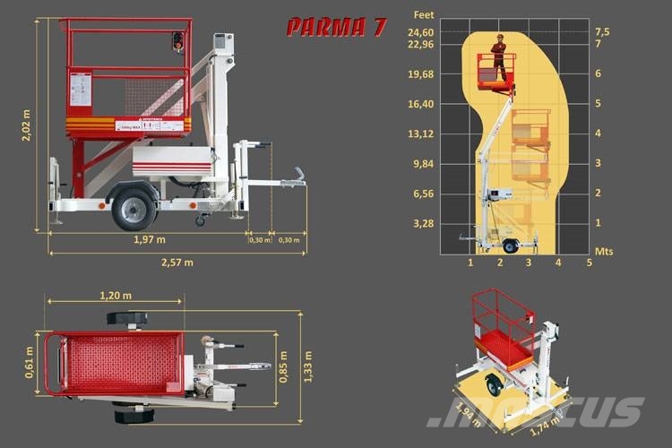 Matilsa Parma 7 Plataformas aéreas montadas em atrelados