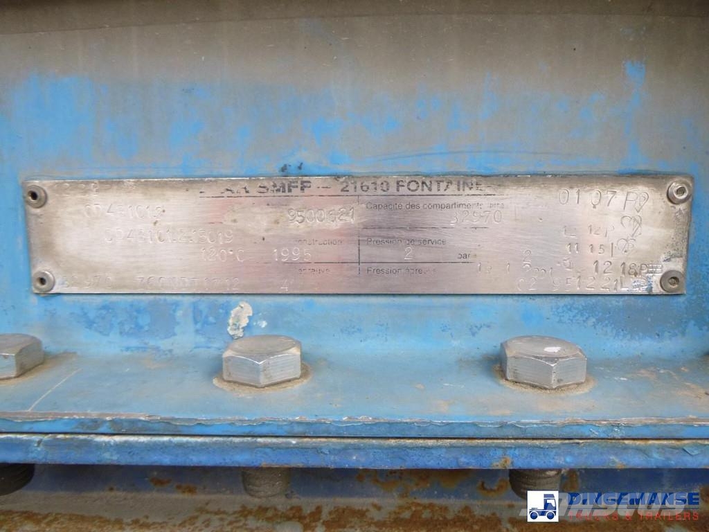 Magyar Chemical tank inox L4BH 32.9 m3 / 1 comp Tanktrailer