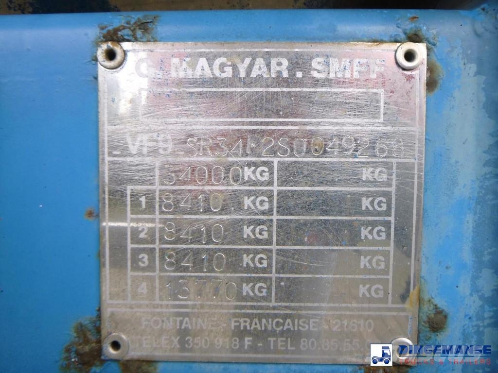 Magyar Chemical tank inox L4BH 32.9 m3 / 1 comp Tanktrailer