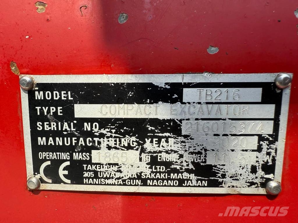 Takeuchi TB216 Midigravere 7 - 12t