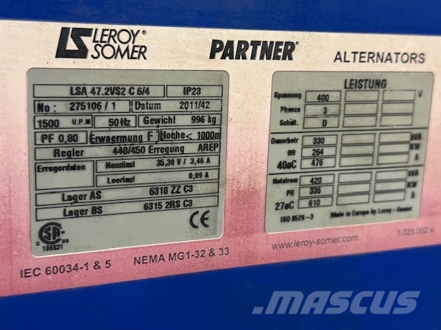 Leroy Somer Prądnica 330kVA / 264KW do agregatu/GENERATOR Gas Generators