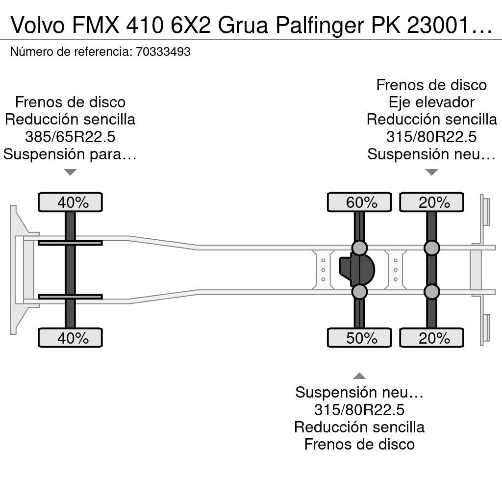 Volvo FMX 410 6X2 Grua Palfinger PK 23001-EH Mando Caja شاحنات مسطحة/مفصلية الجوانب