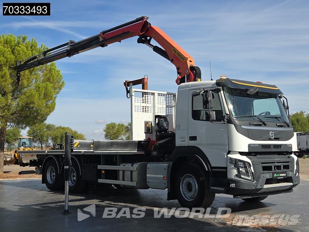 Volvo FMX 410 6X2 Grua Palfinger PK 23001-EH Mando Caja شاحنات مسطحة/مفصلية الجوانب