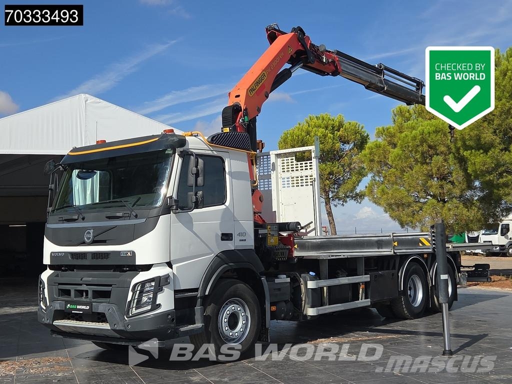 Volvo FMX 410 6X2 Grua Palfinger PK 23001-EH Mando Caja شاحنات مسطحة/مفصلية الجوانب