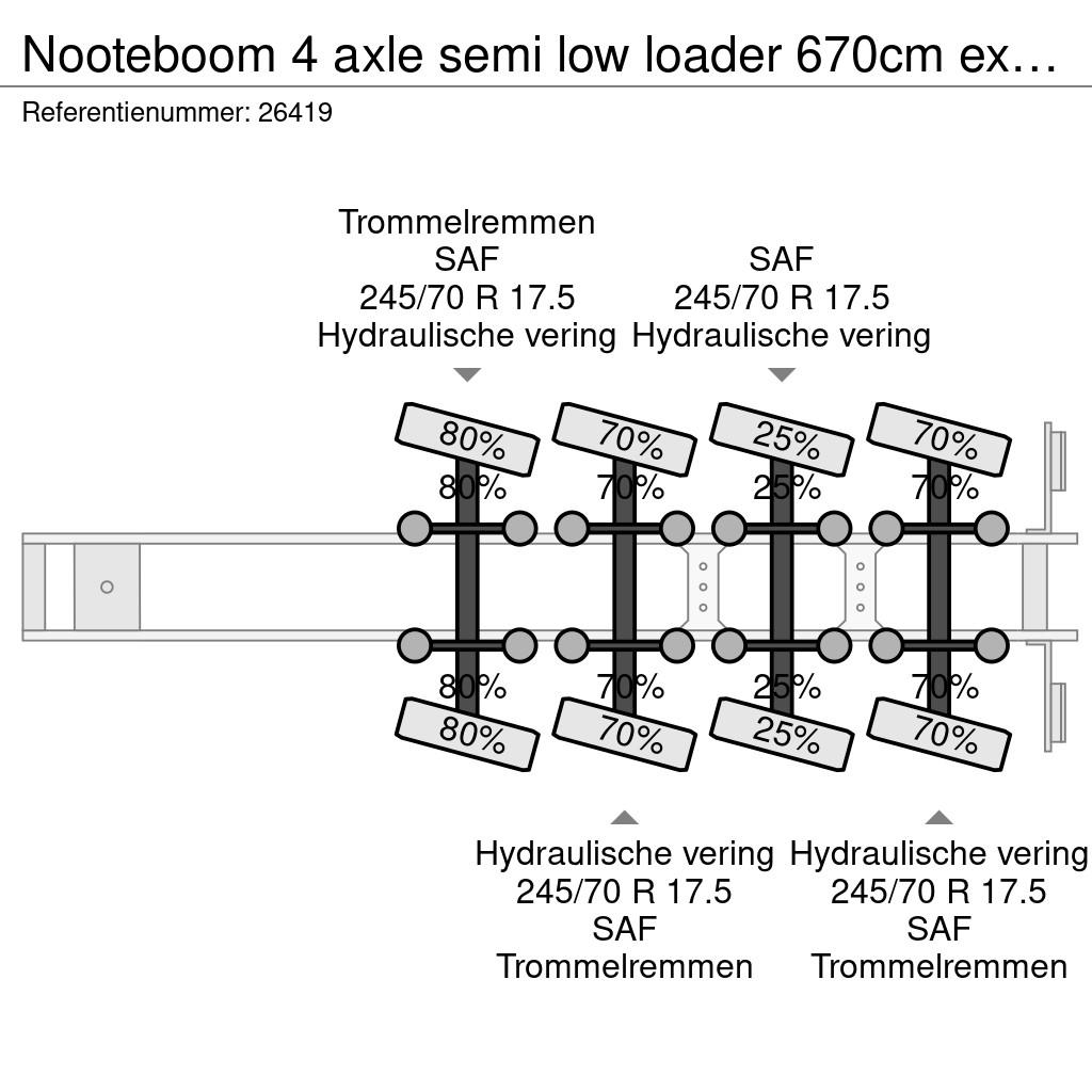Nooteboom 4 axle semi low loader 670cm extendable Diepladers