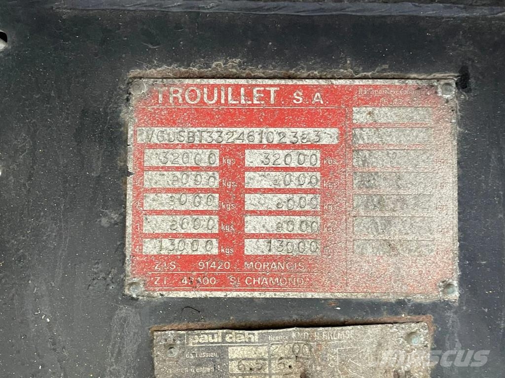 Trouillet STB332 - Full Spring Suspension - 3 Axle - French Žemo iškrovimo puspriekabės