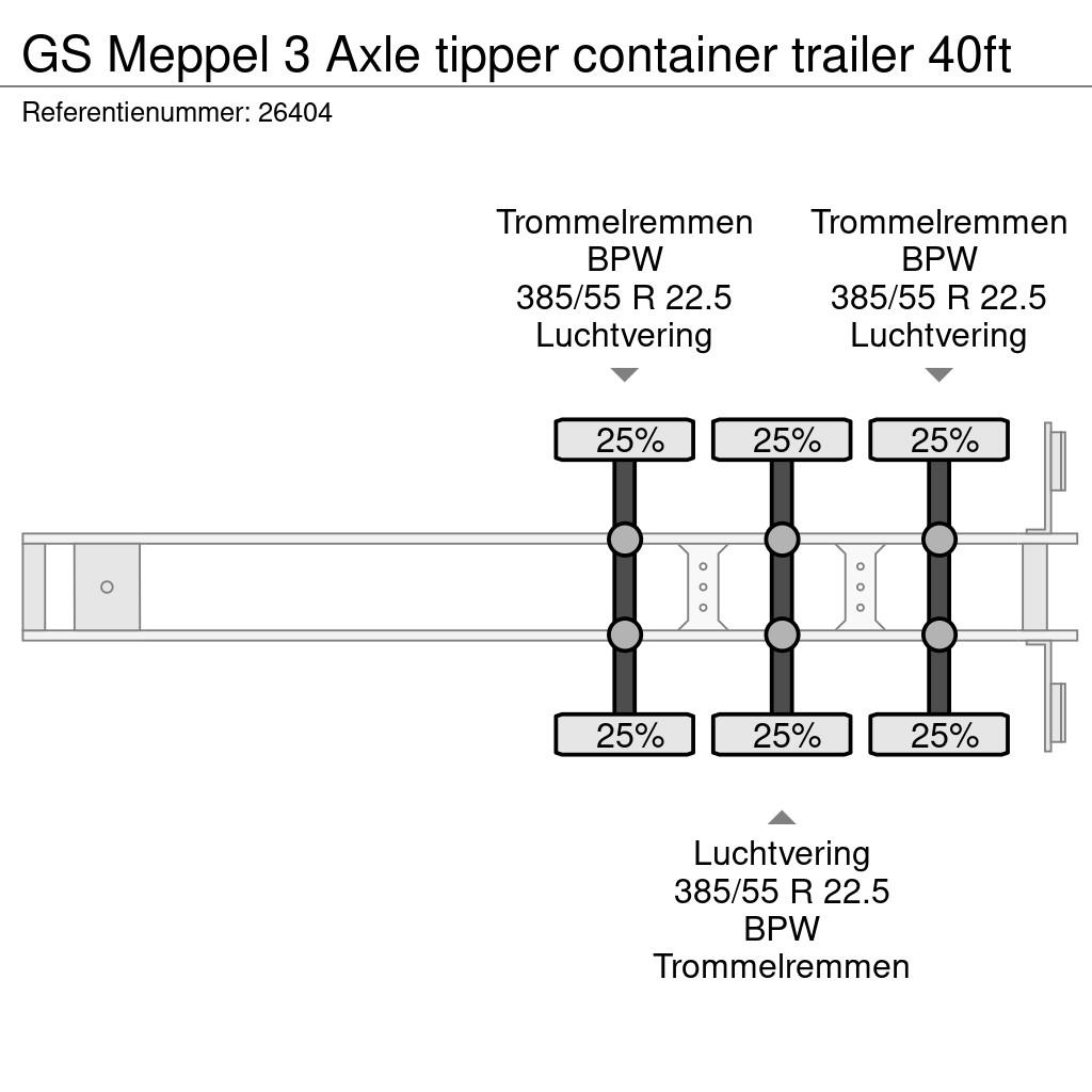 GS Meppel 3 Axle tipper container trailer 40ft Konteinerveo poolhaagised
