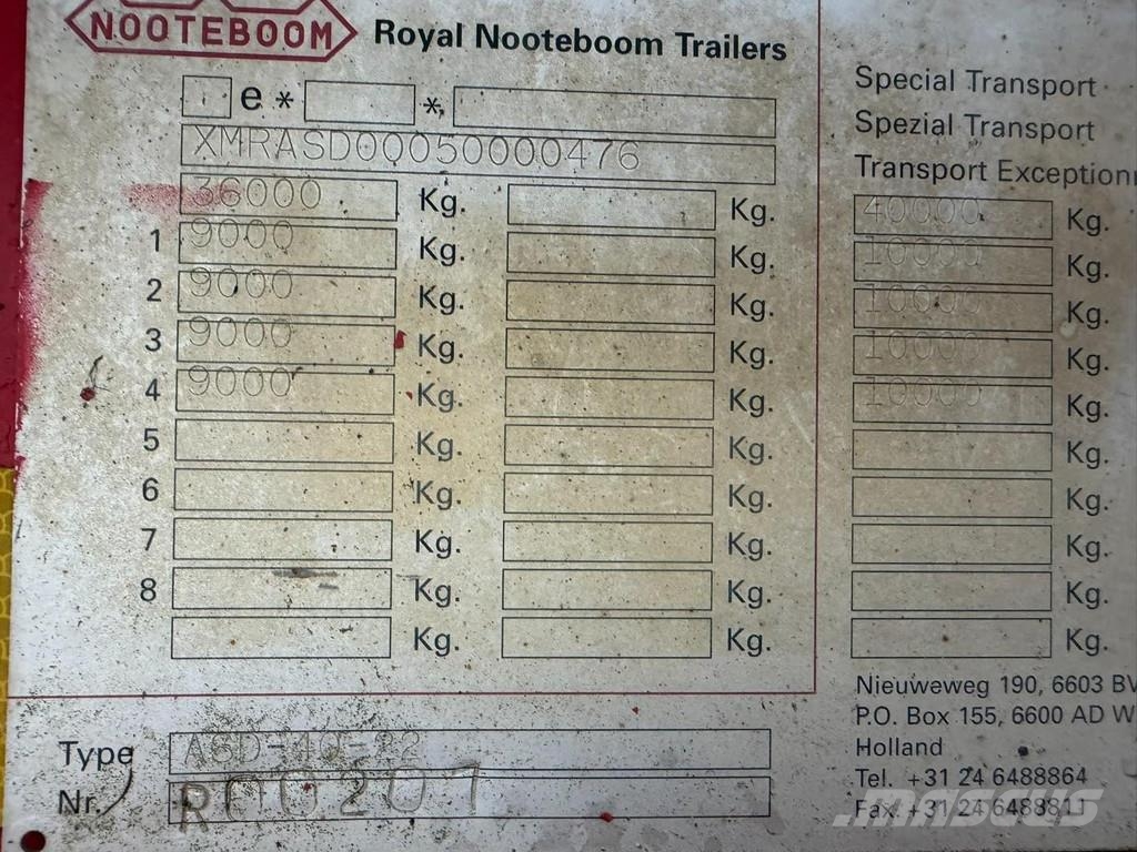 Nooteboom ASD-40-22 40T - 4-AS DIEPLADER / LOWLOADER - BLADV Mélybölcsős