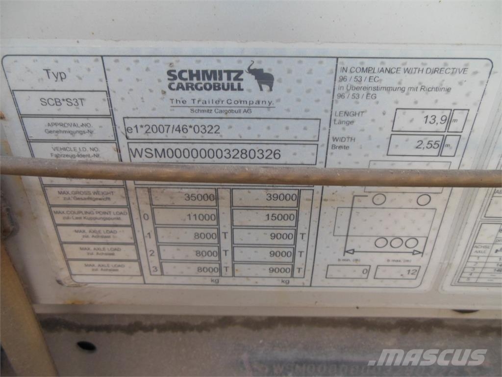 Schmitz SCS 24/L, Standart, 2 x zvedací náprava Plachtové návěsy