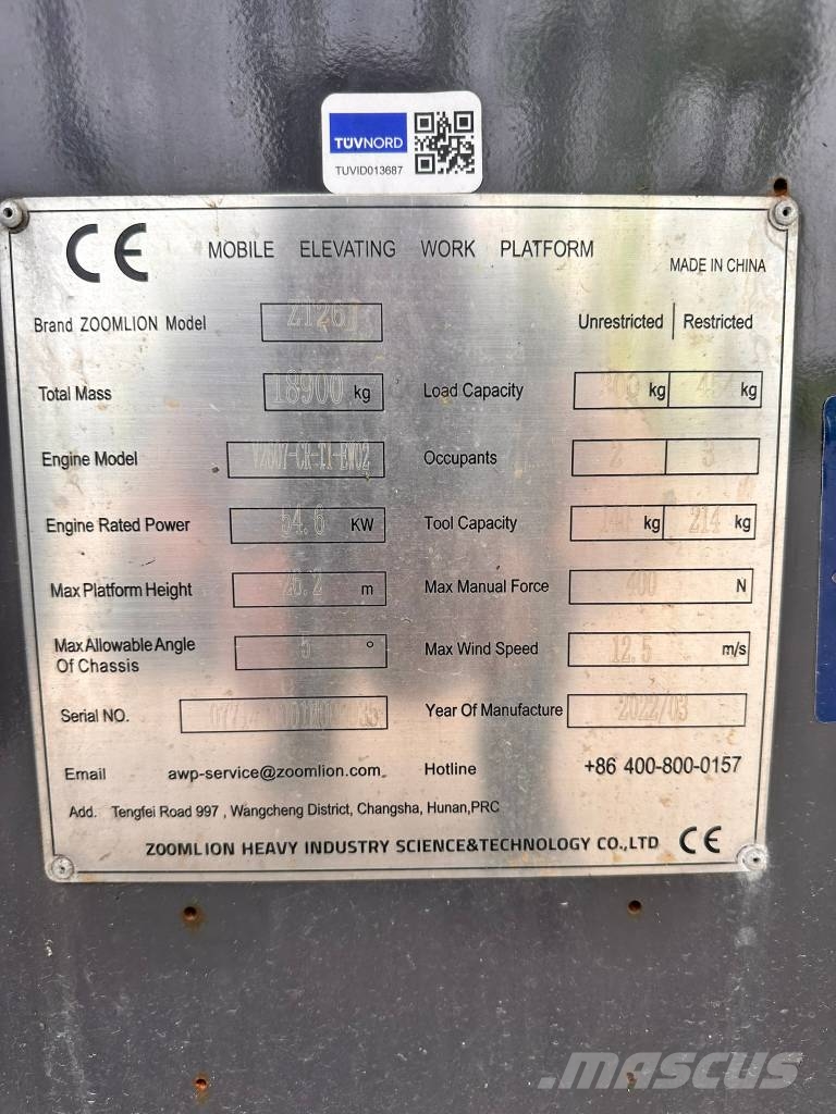Zoomlion ZT 26 J Nacele cu brat telescopic
