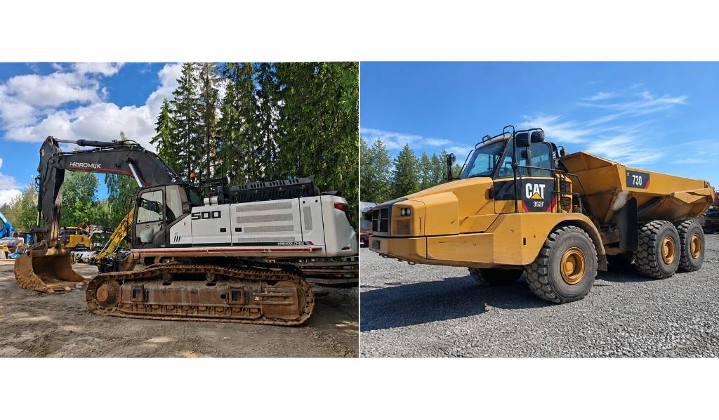 Volvo A 35 F ja Cat 730C ساحبات مفصلية