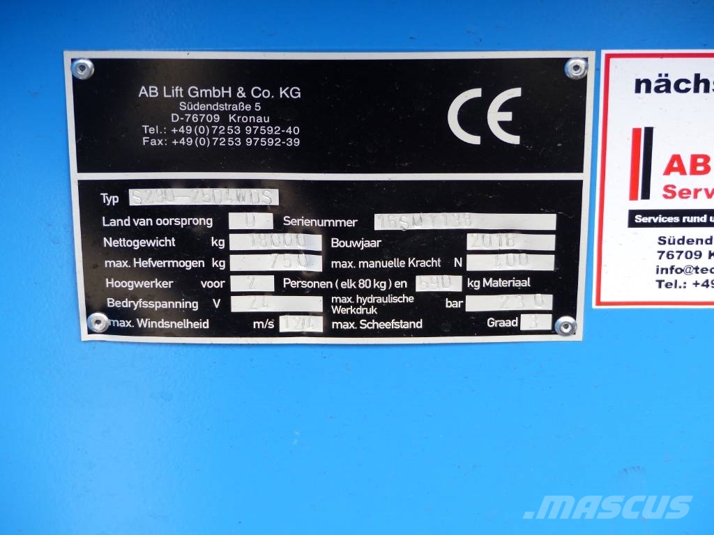 HAB Lift AB-lift S280-25E4WDS | 2017 رافعات مقصية الشكل