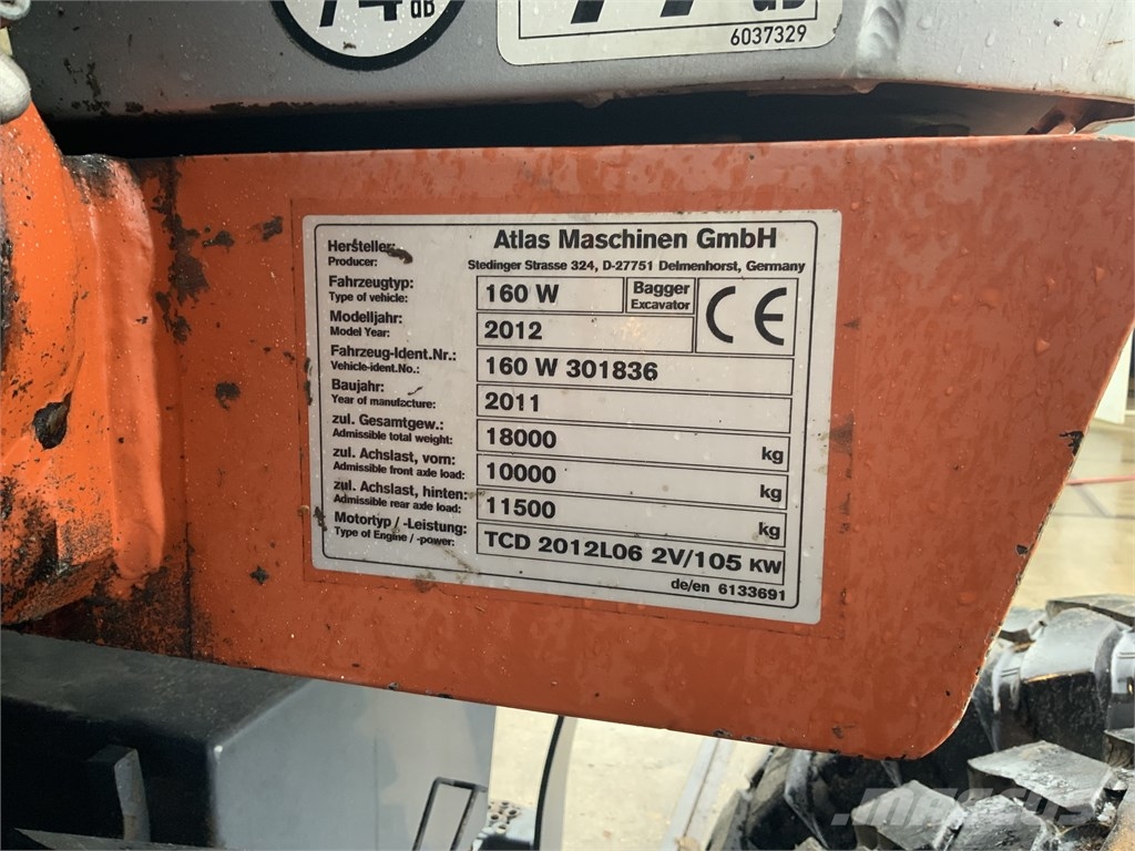 Atlas 160 W Εκσκαφείς με τροχούς - λάστιχα