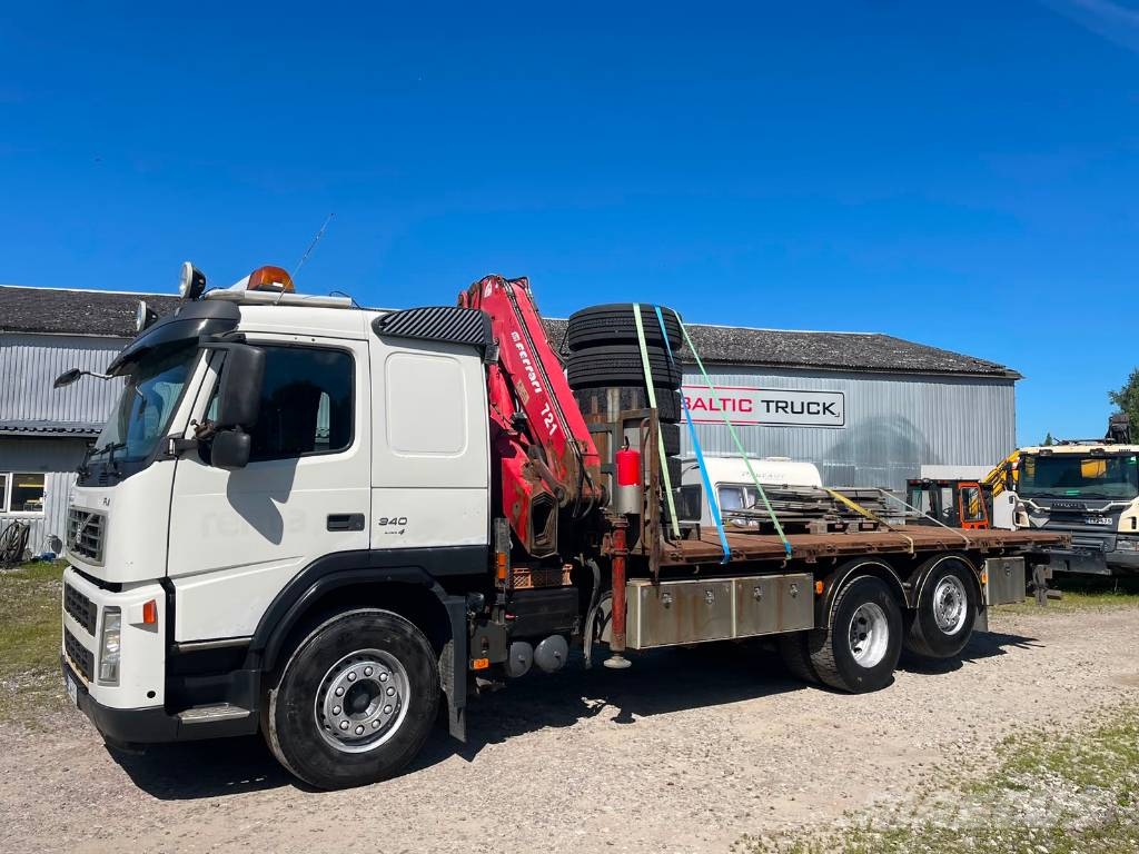 Volvo FM 9 340, 6x2, CRANE + SIDE PANELS + REMOTE Flatbed kamyonlar