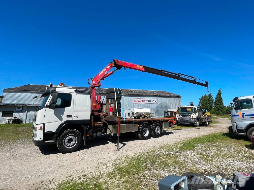 Volvo FM 9 340, 6x2, CRANE + SIDE PANELS + REMOTE Flatbed kamyonlar