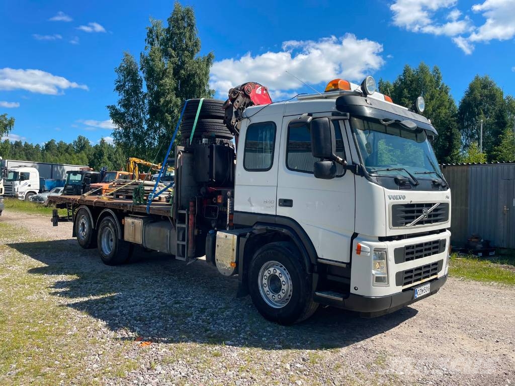 Volvo FM 9 340, 6x2, CRANE + SIDE PANELS + REMOTE Flatbed kamyonlar