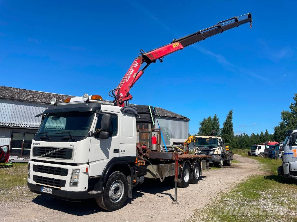 Volvo FM 9 340, 6x2, CRANE + SIDE PANELS + REMOTE Flatbed kamyonlar