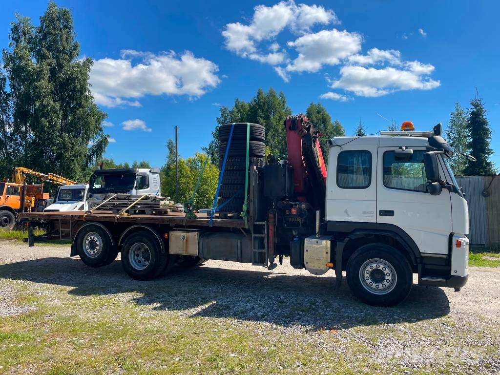 Volvo FM 9 340, 6x2, CRANE + SIDE PANELS + REMOTE Flatbed kamyonlar