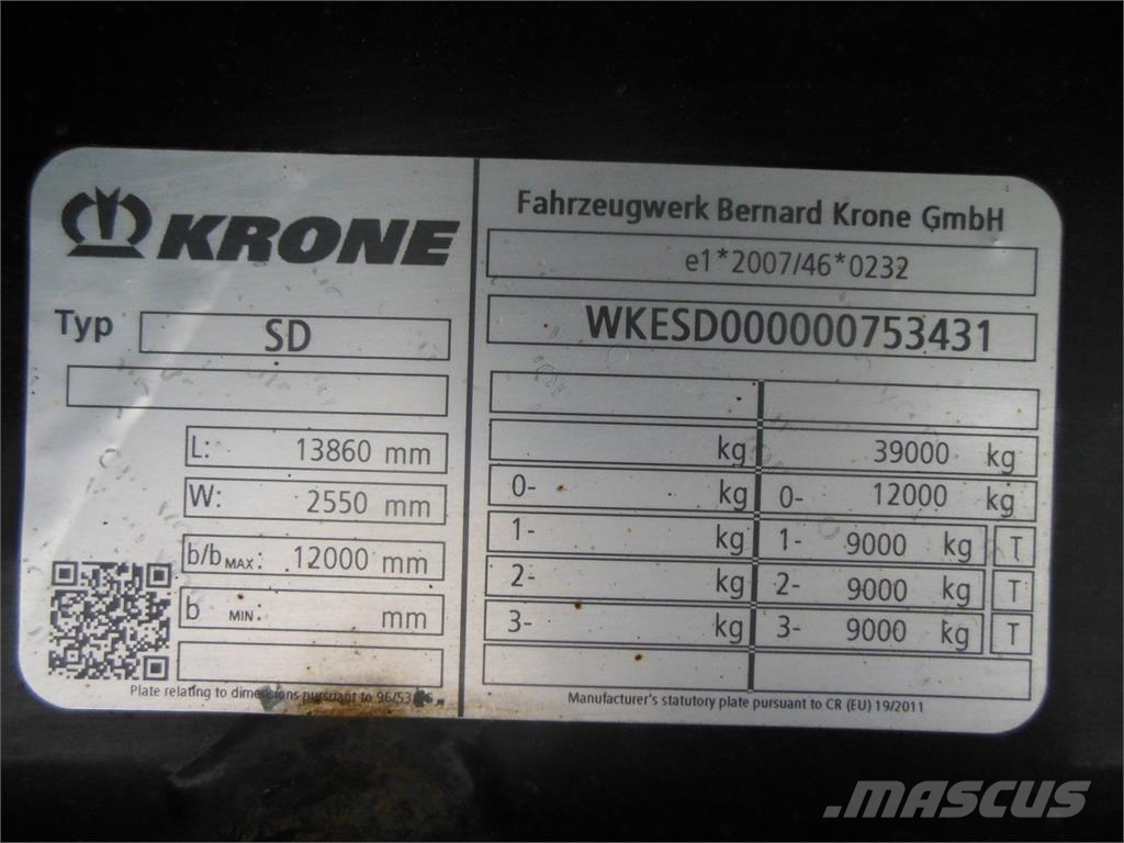 Krone SD,COIL LINER,MULDA 8580 mm, Zvedací náprava Elhúzható ponyvás félpótkocsik