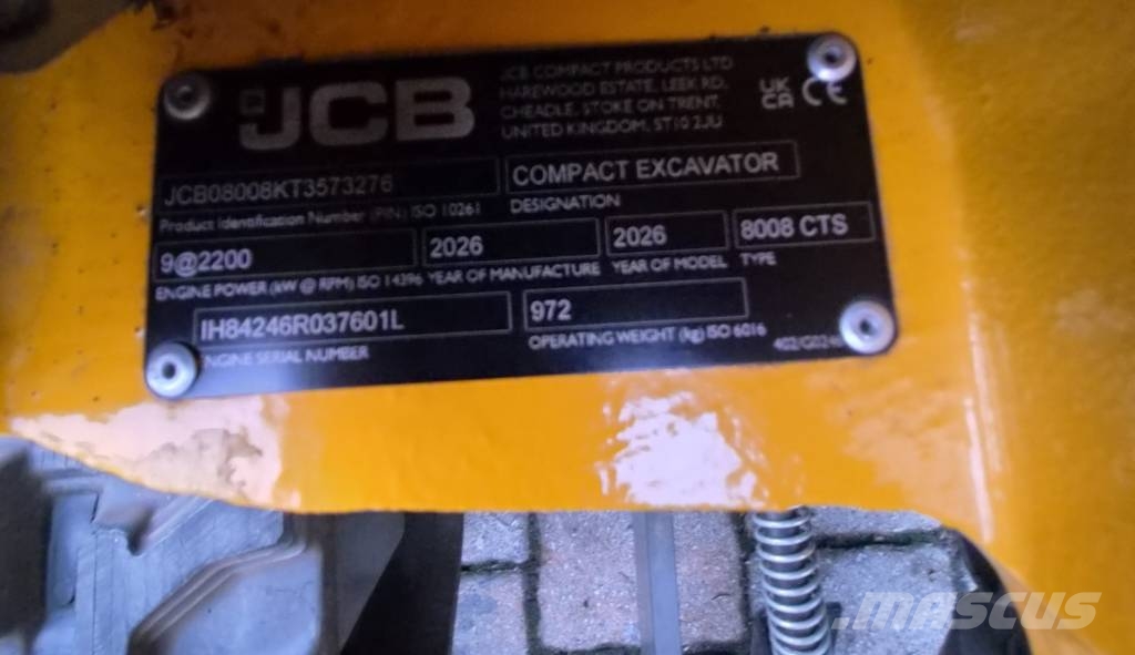 JCB 8008 CTS Mini Escavadoras <7t