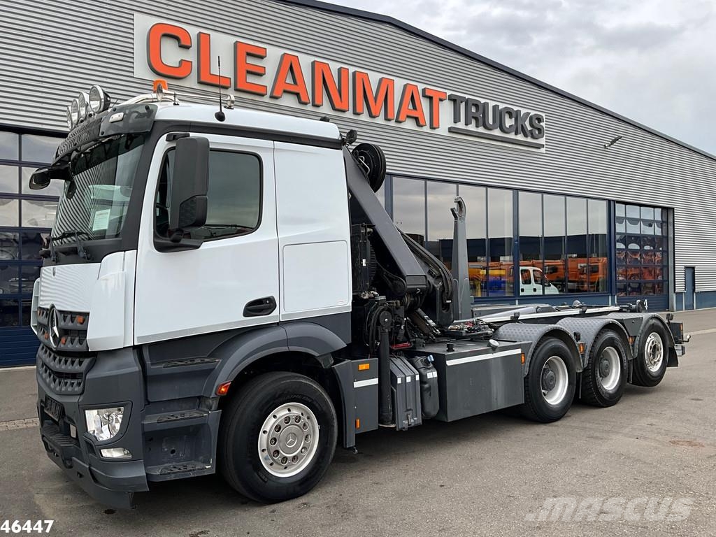 Mercedes-Benz Arocs 3251 8x4 Euro 6 Hiab 28 Tonmeter laadkraan شاحنات الرافعات الخطافية