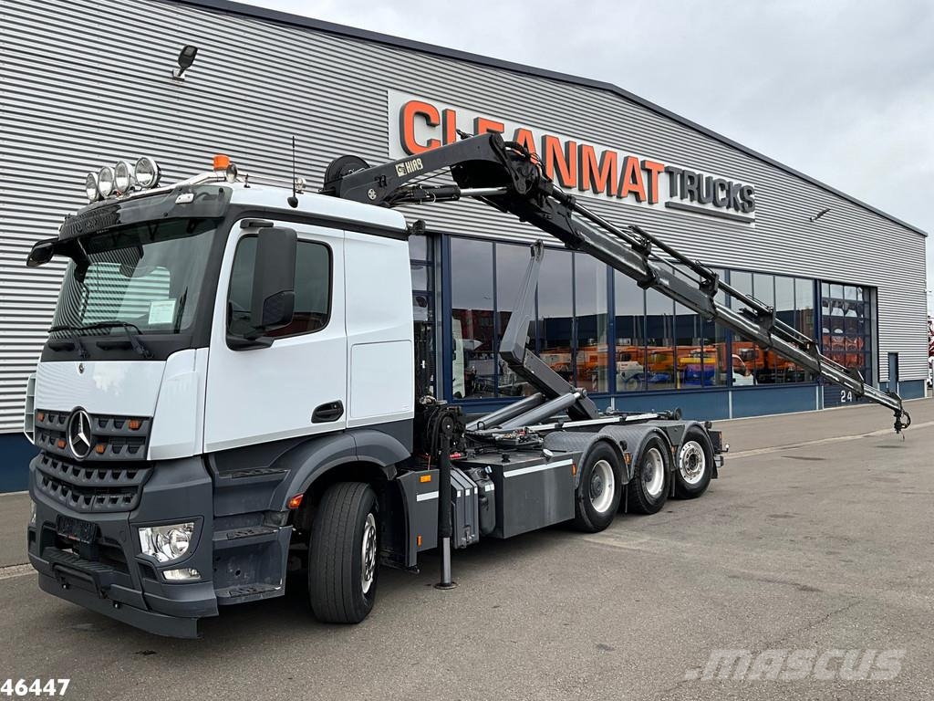 Mercedes-Benz Arocs 3251 8x4 Euro 6 Hiab 28 Tonmeter laadkraan شاحنات الرافعات الخطافية