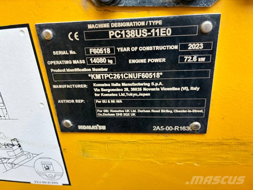 Komatsu PC 138 US-11 Εκσκαφείς με ερπύστριες