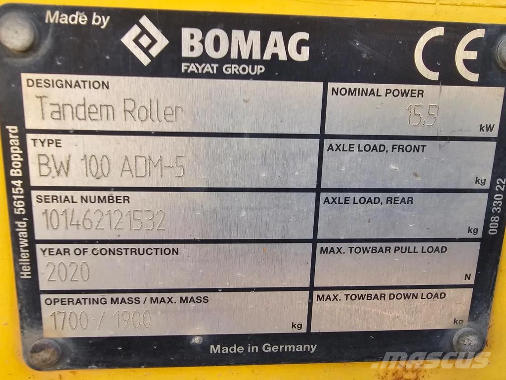 Bomag BW100ADM-5 Tandemjyrät