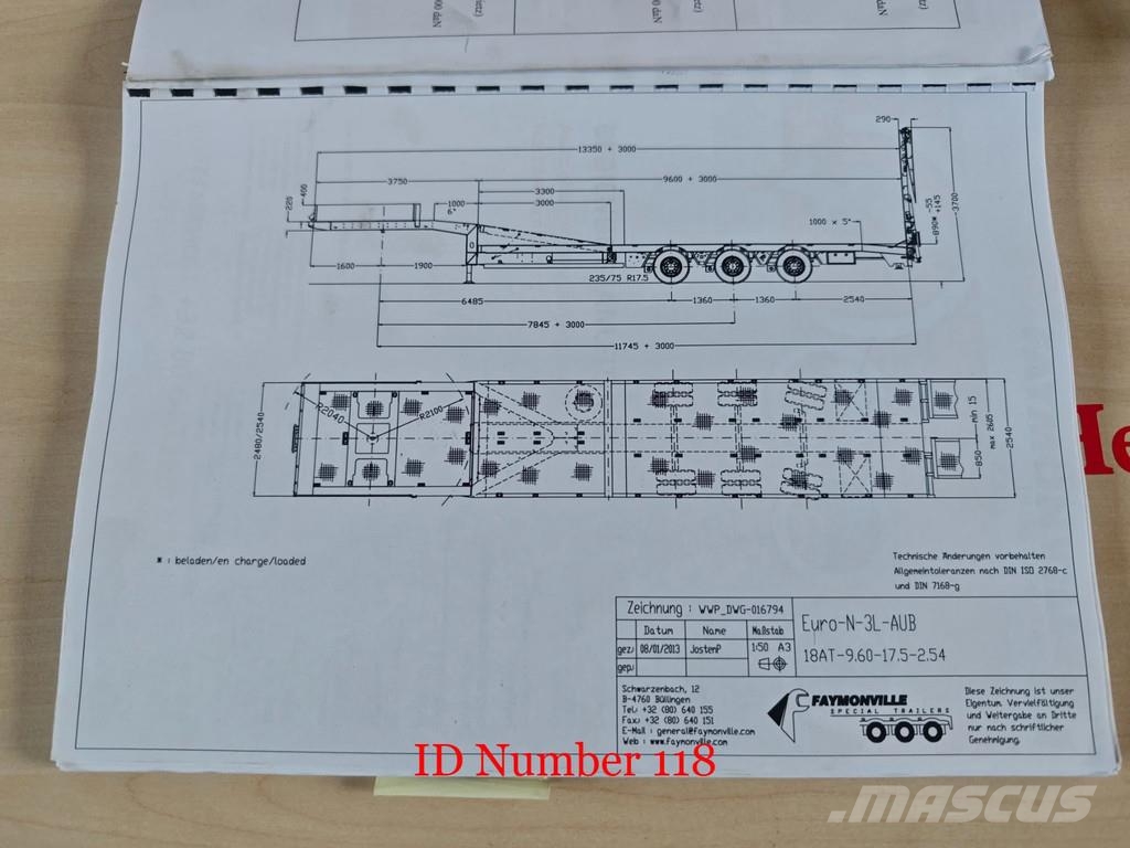 Faymonville F-S43-1ABA 3 Meter Extandable Bridge Ramps Winch! Podvalníkové návesy