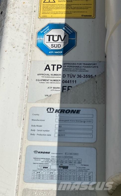 Krone Trailer Reefer Flower Width Straight Semi-reboques com temperatura controlada