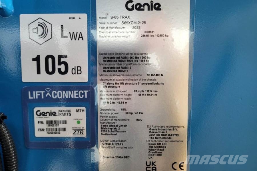 Genie S65XC Trax Valid inspection, *Guarantee! Diesel, 4 Teleskooppipuominostimet