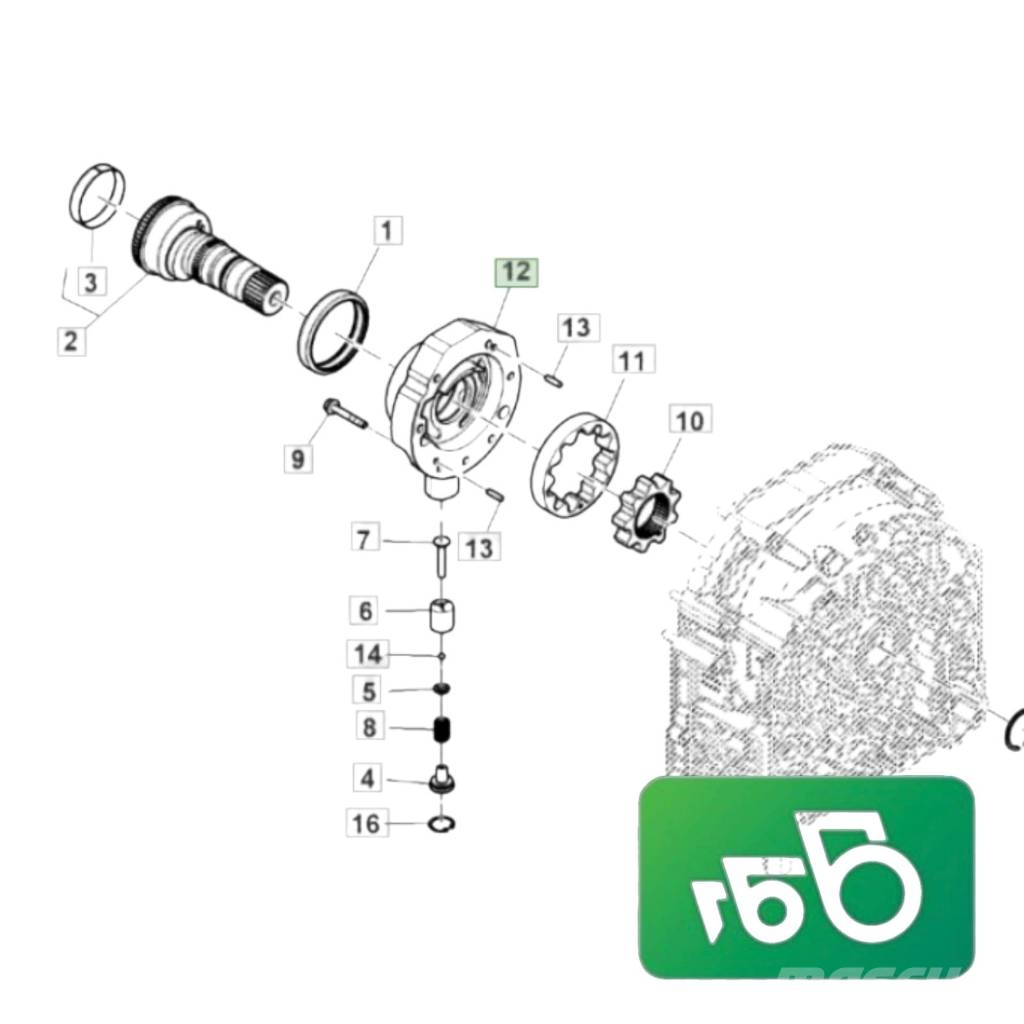 John Deere 7810 POWRQUAD R246017 AL234170 gearbox oil pump Chassis e suspensões
