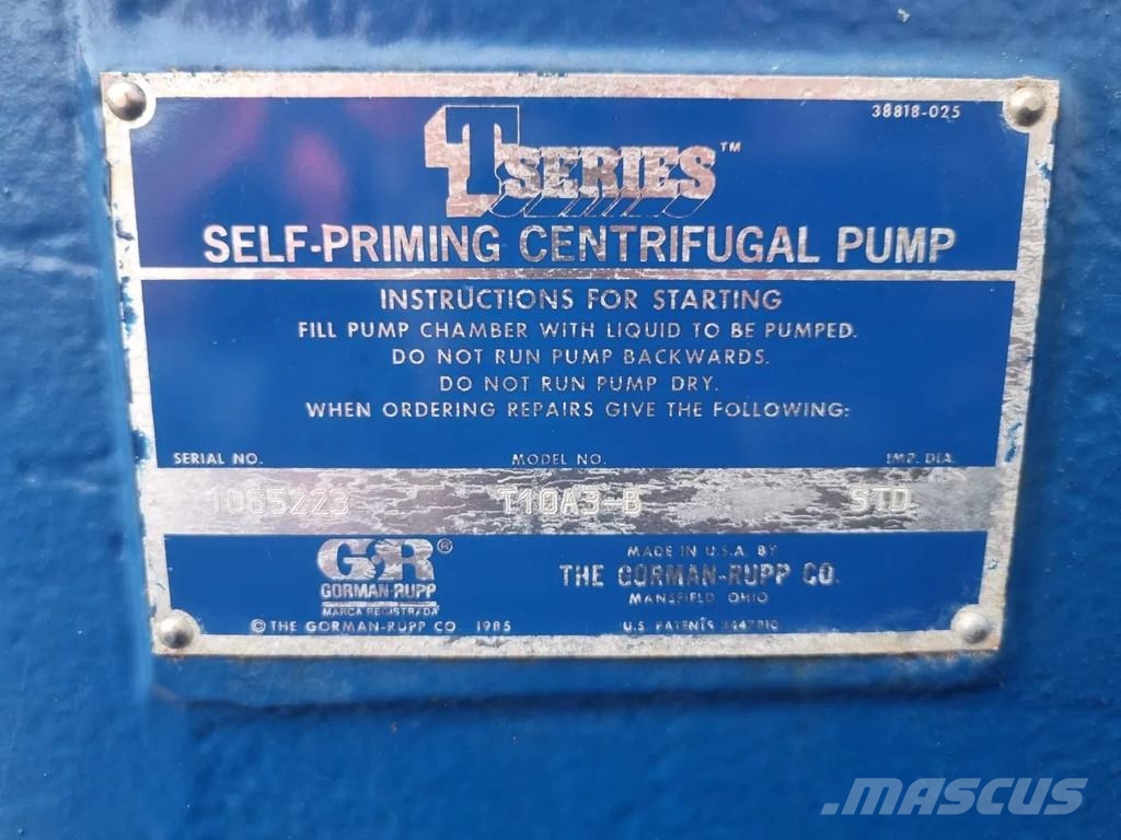 Gorman-Rupp T10-3B 400V 1475/1775 RPM 30/35KW Vodné čerpadlá